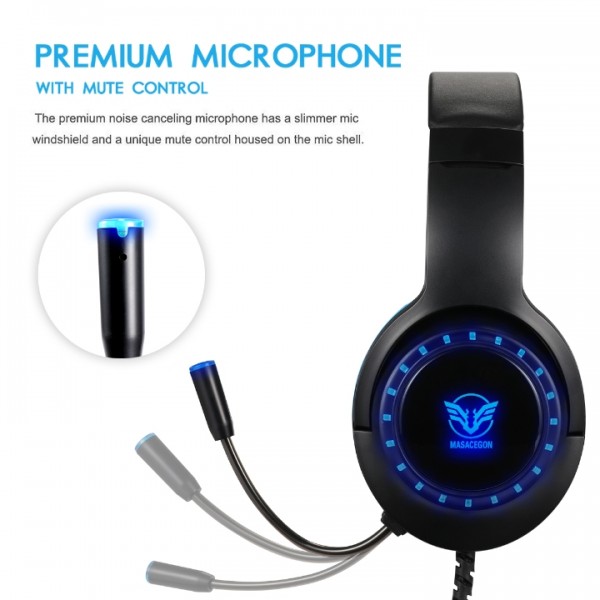 Masacegon H-11 is a primary kind of gaming headset, which brings you vivid sound field, sound clarity, sound shock feeling, capable of various games. Its super soft Over-ear pads is more comfortable for long time wear