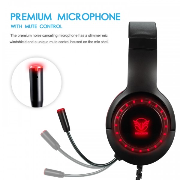 Masacegon H-11 is a primary kind of gaming headset, which brings you vivid sound field, sound clarity, sound shock feeling, capable of various games. Its super soft Over-ear pads is more comfortable for long time wear
